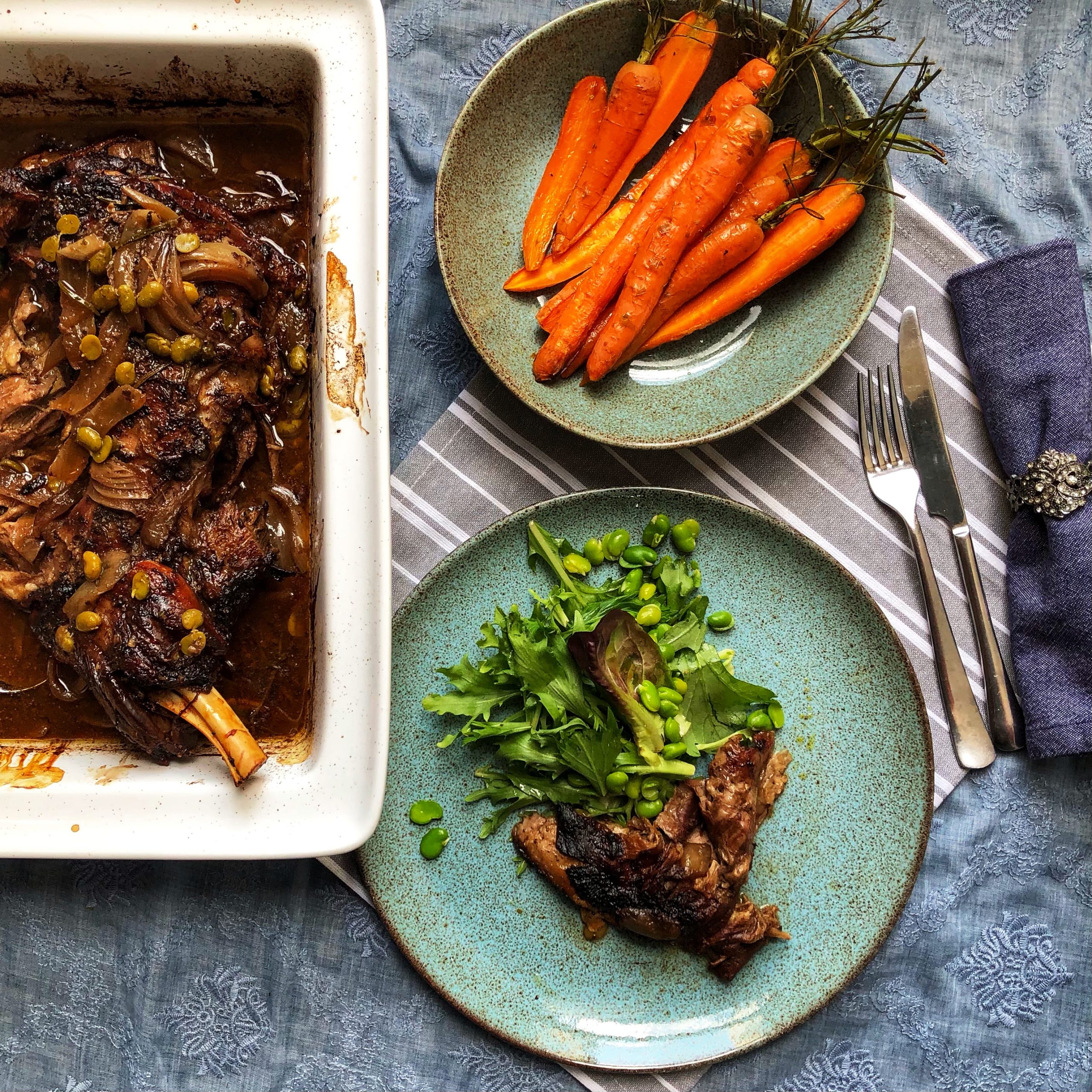 Slow-roast shoulder of lamb with garlic, anchovy and rosemary | Therapeutic Kitchen