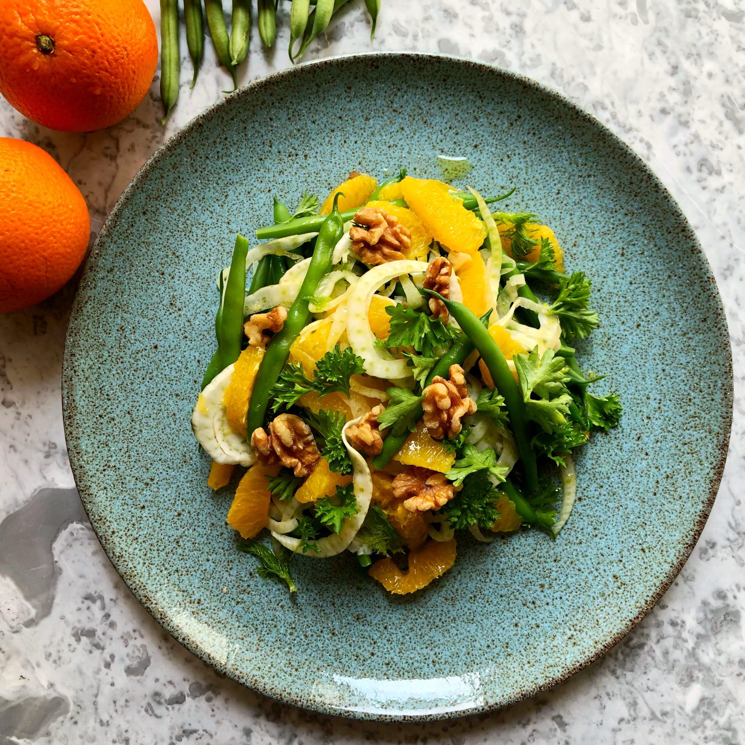 Green bean, fennel, orange, and walnut salad | Therapeutic Kitchen