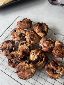 Blueberry and vanilla high protein cookies